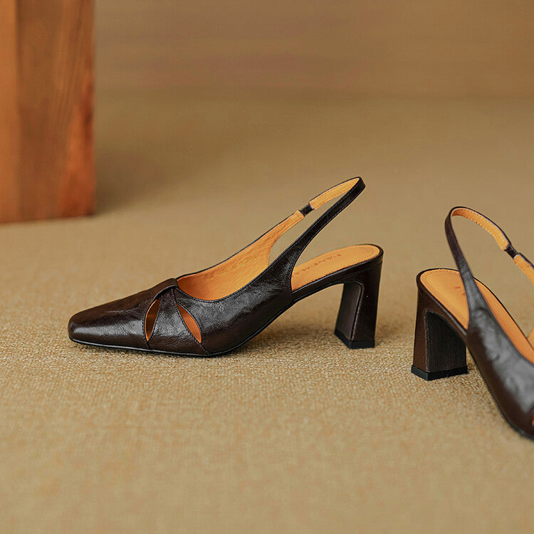 Marlet Genuine Leather Slingbacks