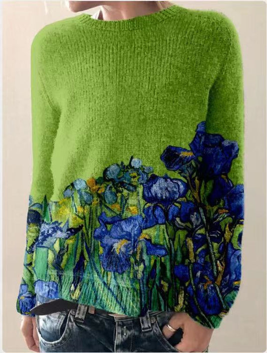 Women's Embroidered Floral Sweater - 
Fashinoza