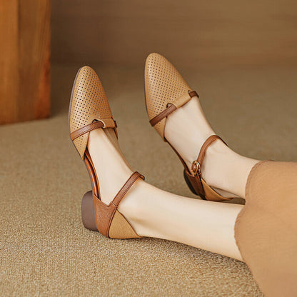 Lizel Genuine Leather Heels