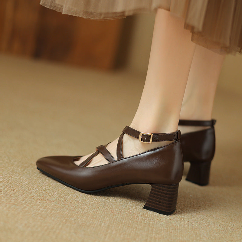 Elva Leather Heels