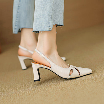 Marlet Genuine Leather Slingbacks