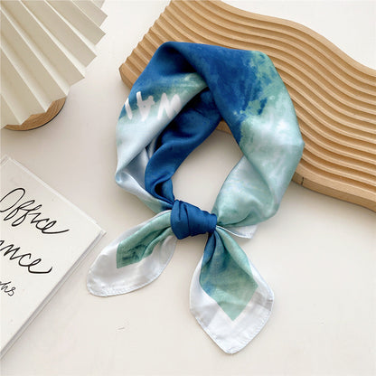 Women Satin Scarf Printed