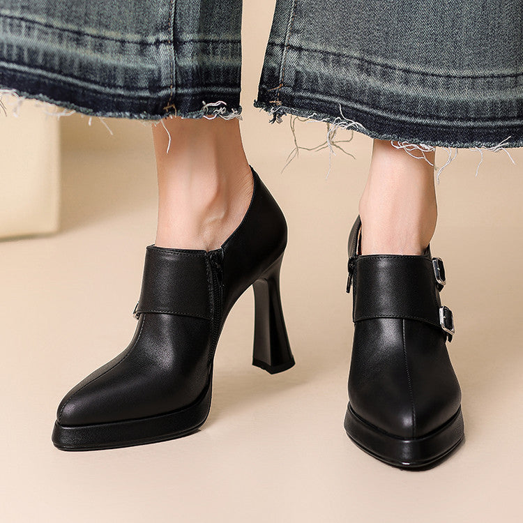 Nyrix Genuine Leather Heels