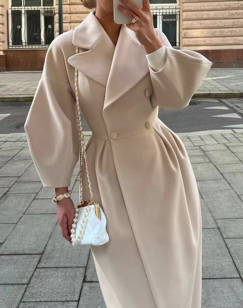 Women's Long Trench Coat Waterproof Elegant Black