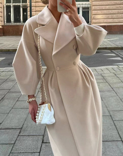 Women's Long Trench Coat Waterproof Elegant Black