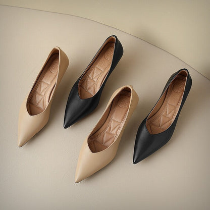 Women's Pointed Toe Kitten Heel Pumps Slip On Shoes