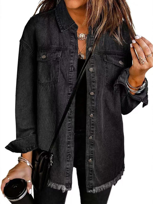Women's Casual Button Down Jacket - Fashinoza