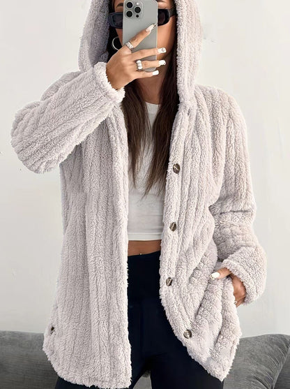Women's Hooded Cable Knit Cardigan
