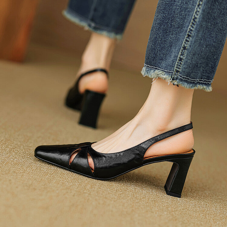 Marlet Genuine Leather Slingbacks