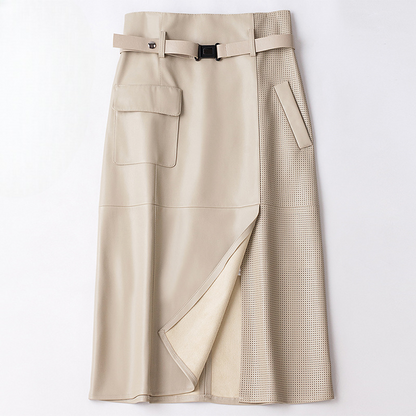 Women's Sheepskin Leather Skirt - 
Fashinoza