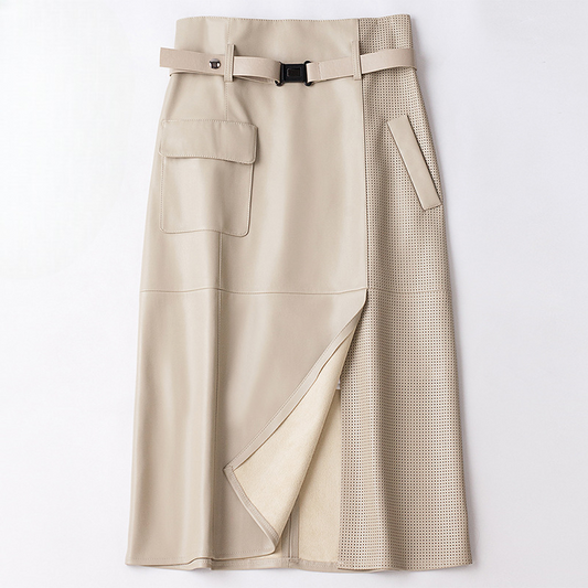 Women's Sheepskin Leather Skirt - 
Fashinoza