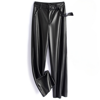 Vivian Women's Sheepskin Leather Pants - 
Fashinoza