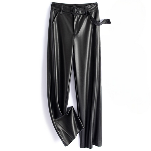 Vivian Women's Sheepskin Leather Pants - 
Fashinoza
