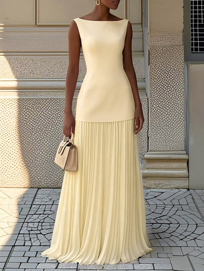 Women's Sleeveless Pleated Maxi Dress