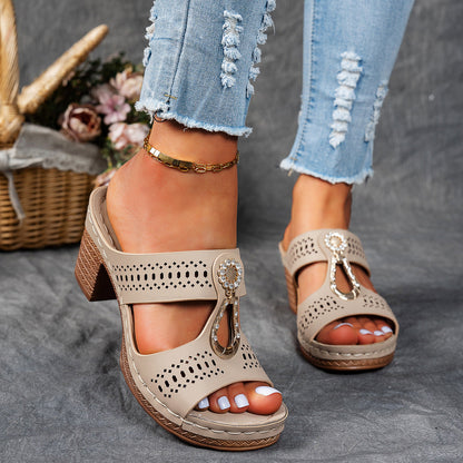 Women's Orthopedic Rhinestone Flat Sandals