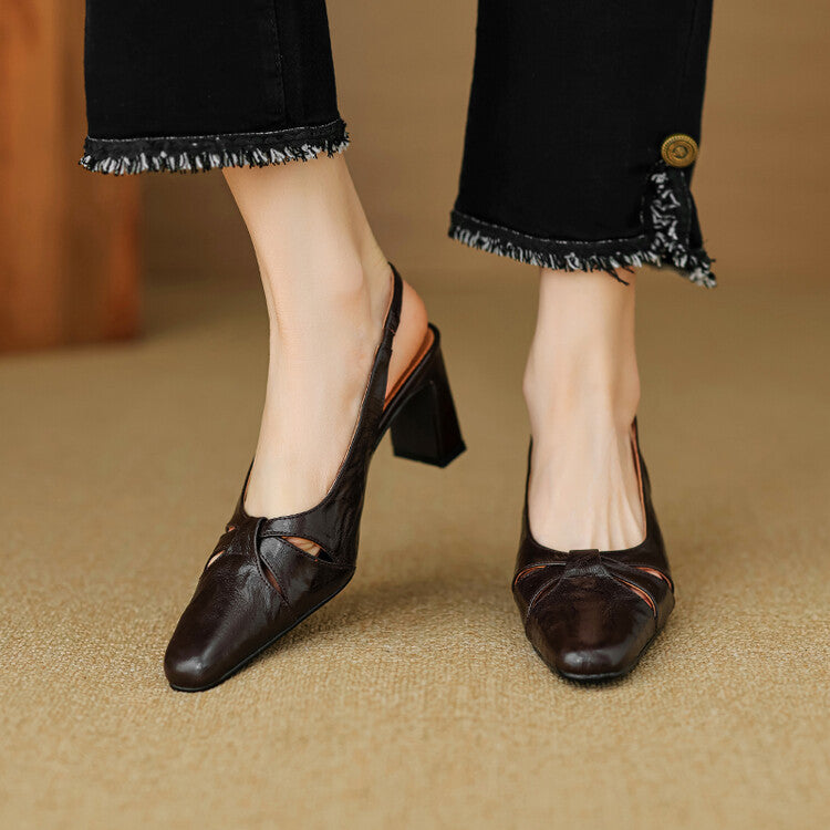 Marlet Genuine Leather Slingbacks