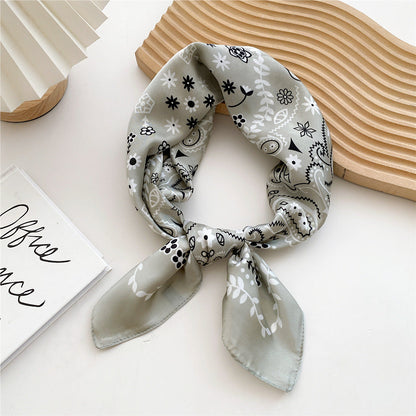 Women Satin Scarf Printed