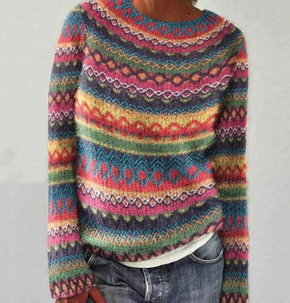 Women's Knit Sweater Soft Acrylic Pullover Beige