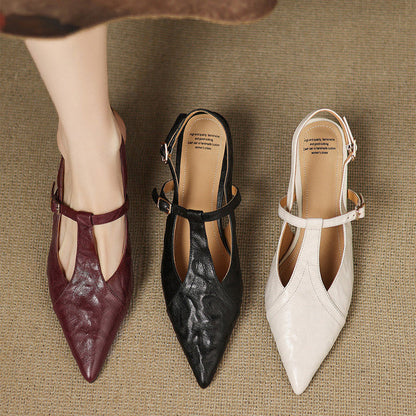 Noir Genuine Leather Heels