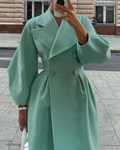 Women's Long Trench Coat Waterproof Elegant Black