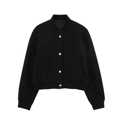 Pilot Jacket Ribbed Stand-Up Collar