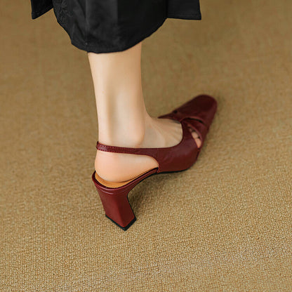 Marlet Genuine Leather Slingbacks
