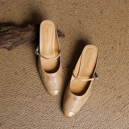 Edda Genuine Leather Mules