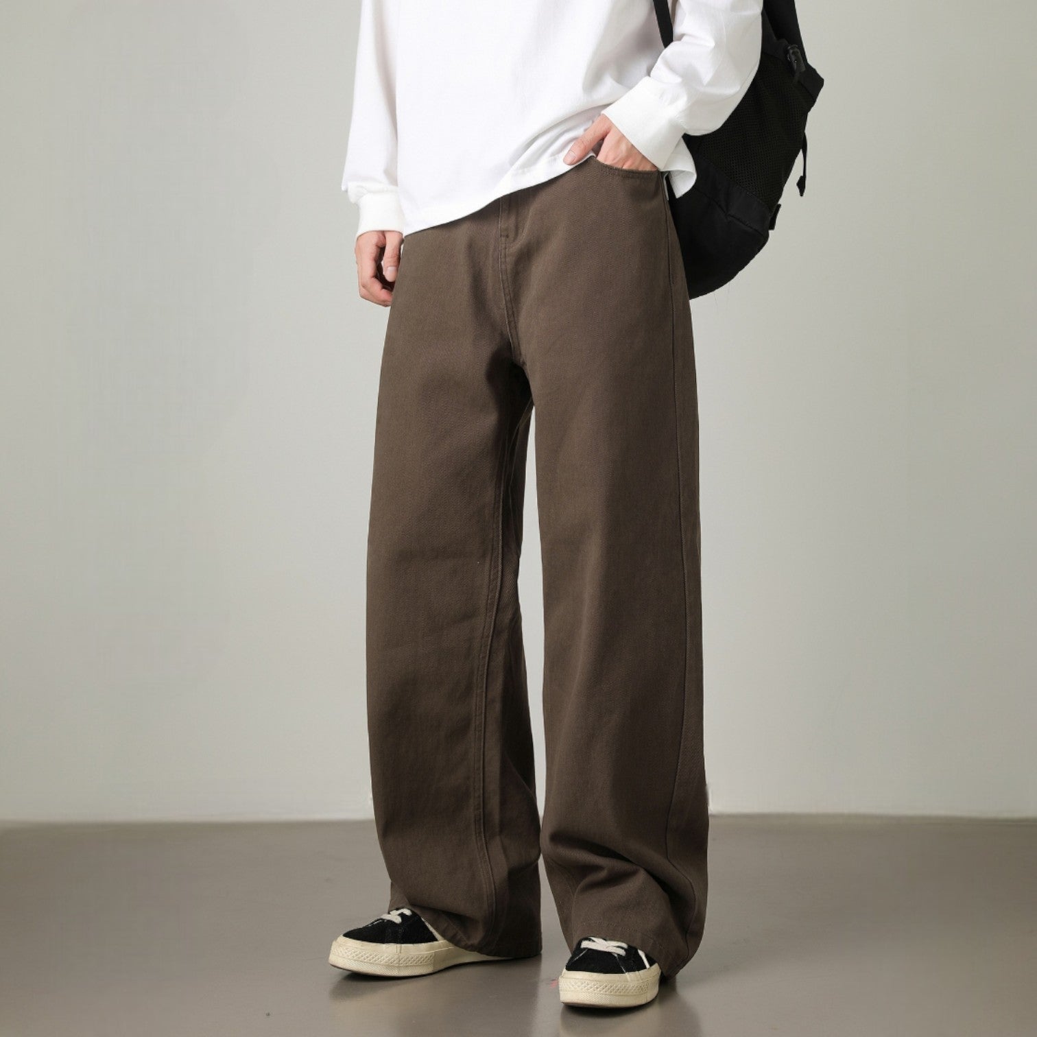 Aalto Straight Leg Cotton Pants - 
Fashinoza