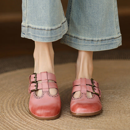 Elin Genuine Leather Mules