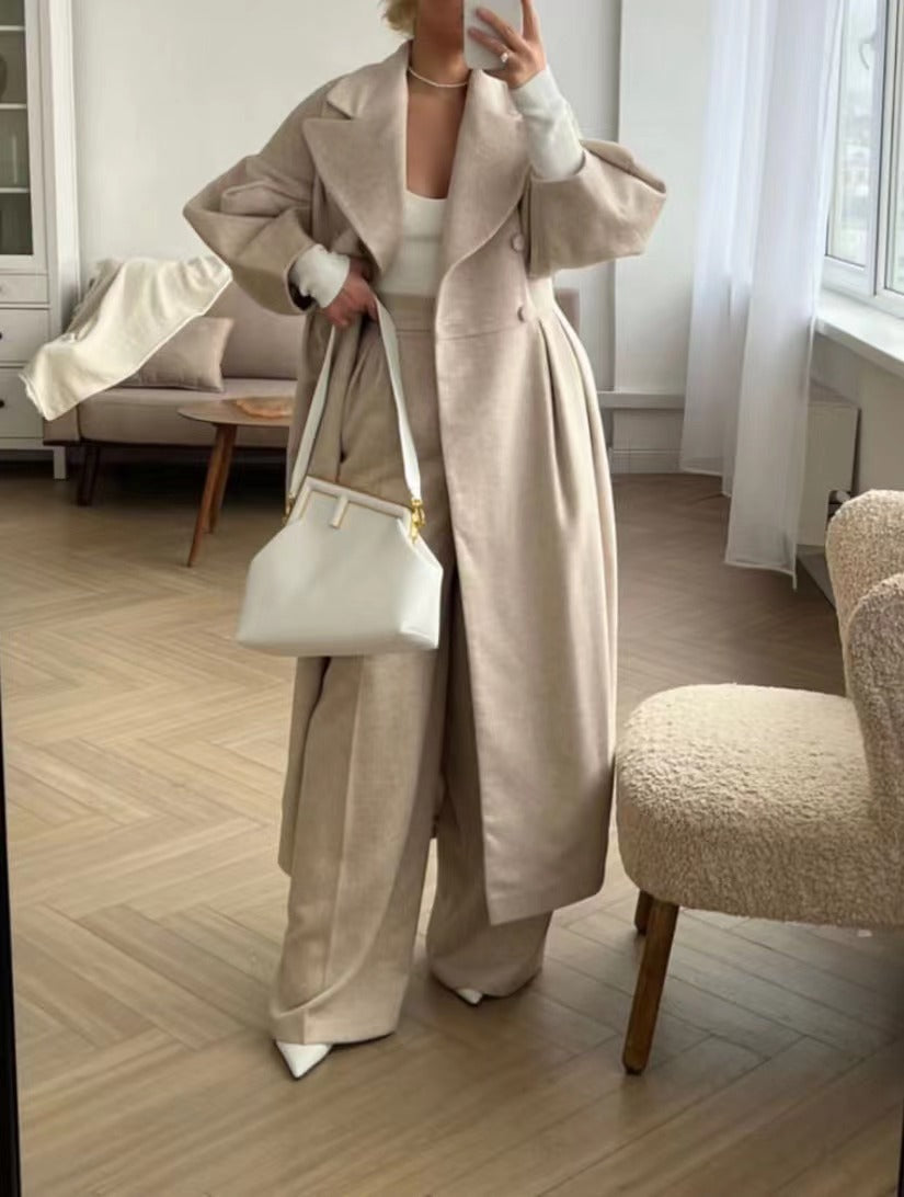Women's Long Trench Coat Waterproof Elegant Black