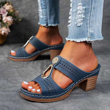 Women's Block Heel Open Toe Sandals