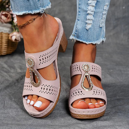 Women's Block Heel Open Toe Sandals