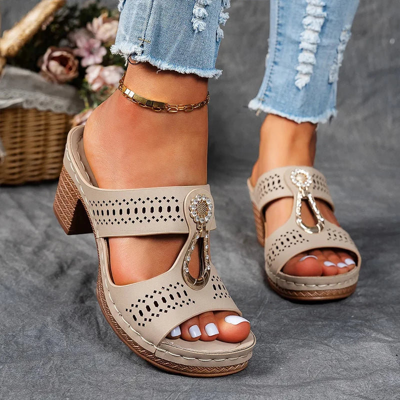 Women's Block Heel Open Toe Sandals
