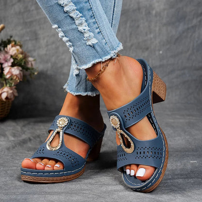 Women's Block Heel Open Toe Sandals