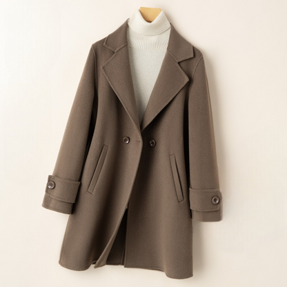 Women's Wool One Button Coat - 
Fashinoza