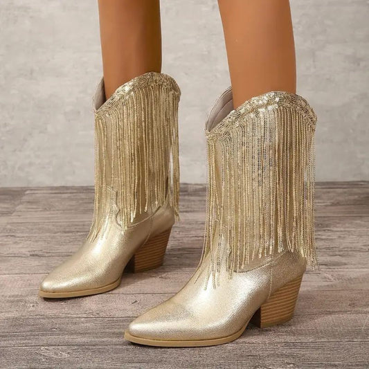 Girls Tassel Ankle Boots - Fashinoza