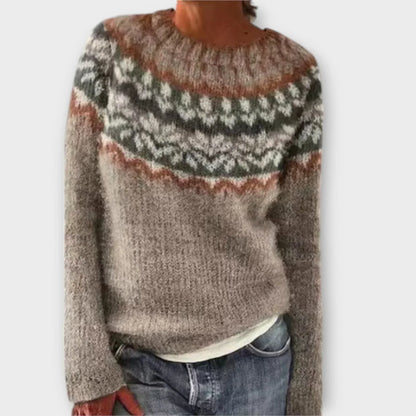 Women's Patterned Crew Neck Sweater