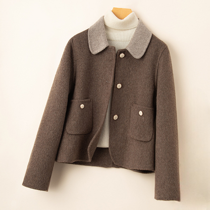 Women's Wool Cropped Jacket - 
Fashinoza