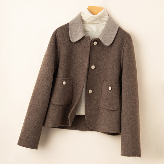 Women's Wool Cropped Jacket - 
Fashinoza