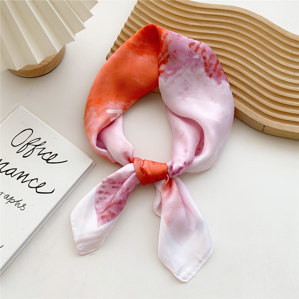 Women Satin Scarf Printed