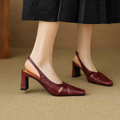 Marlet Genuine Leather Slingbacks