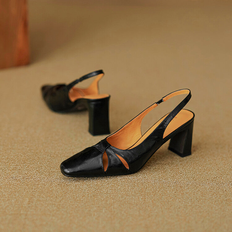Marlet Genuine Leather Slingbacks