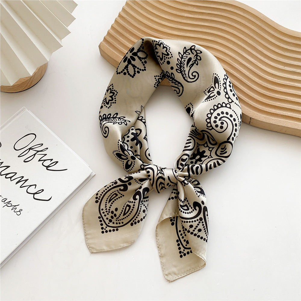 Women Satin Scarf Printed
