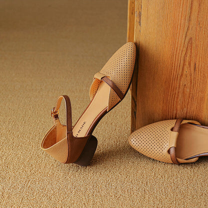 Lizel Genuine Leather Heels