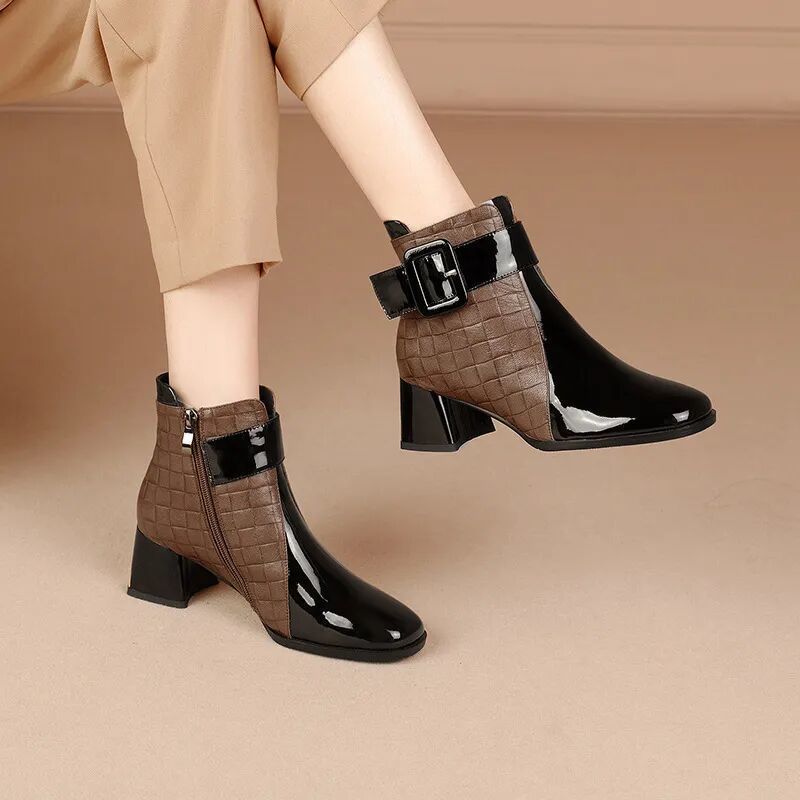 Denia Women's Two-Tone Ankle Boots - 
Fashinoza
