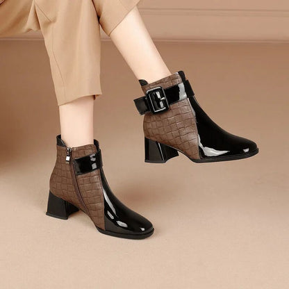 Denia Women's Two-Tone Ankle Boots - 
Fashinoza