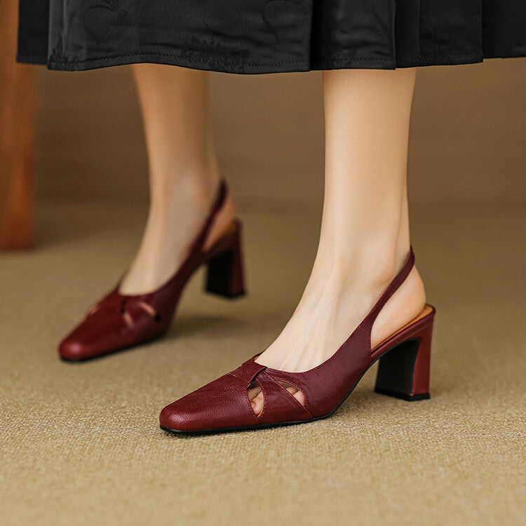 Marlet Genuine Leather Slingbacks