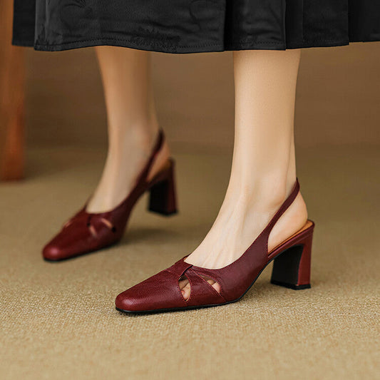 Marlet Genuine Leather Slingbacks