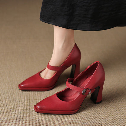 Claya Genuine Leather Heels