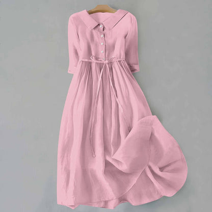 Women's Midi Dress Tie Waist